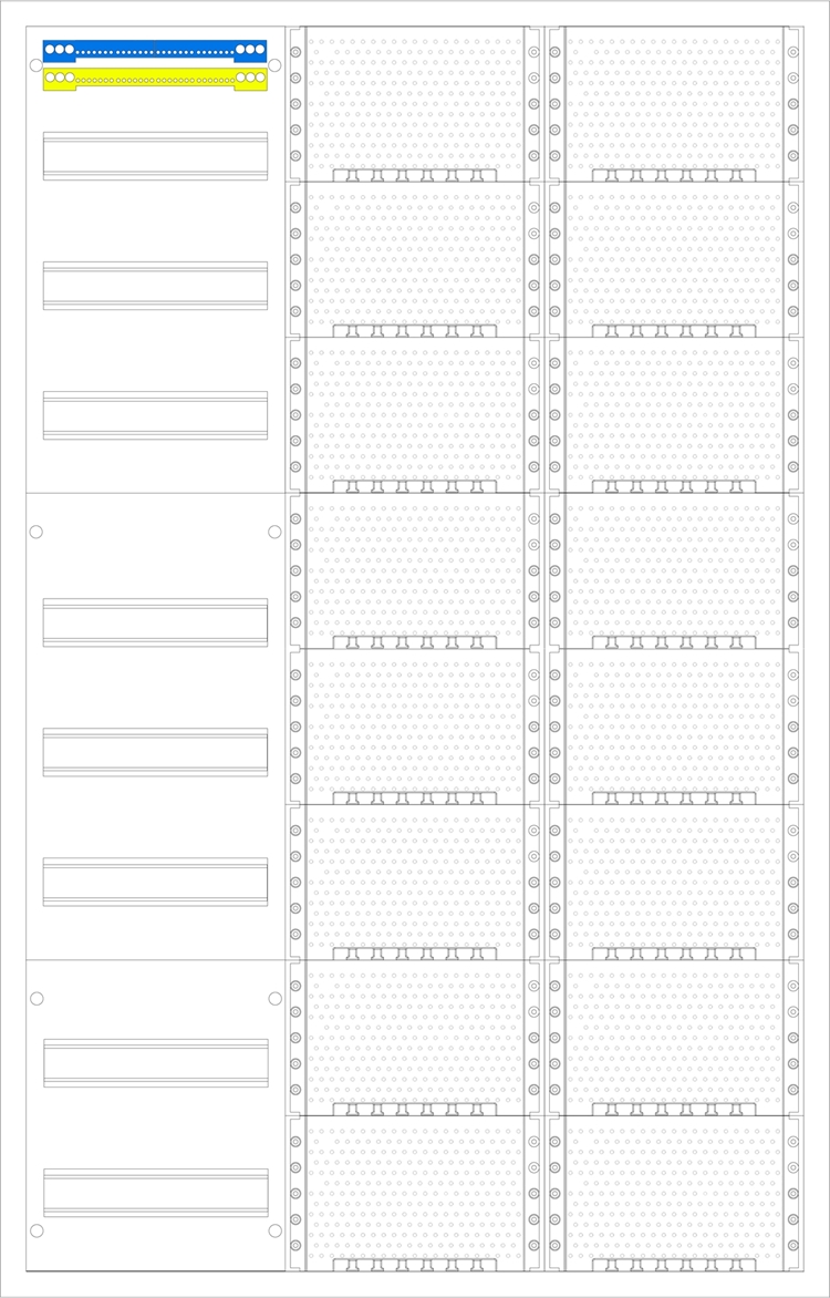 1St. F-Tronic VS3-8-M2 AP Medienverteiler VS3-8-M2, 3-feldrig, 8r, mit MVAP1 7110295