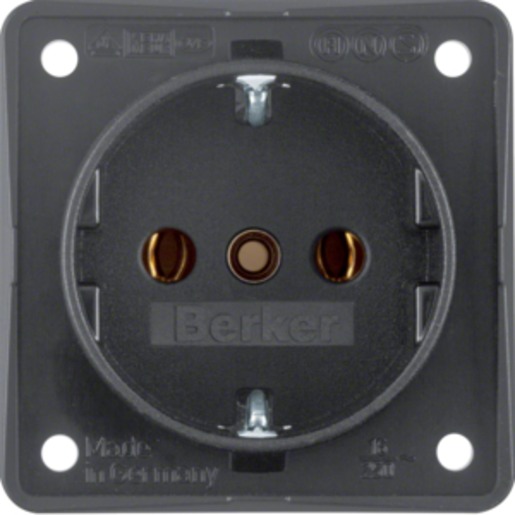 1St. Berker 941852505 Steckdose mit Schraubklemmen Integro Modul-Einsätze anthrazit m.