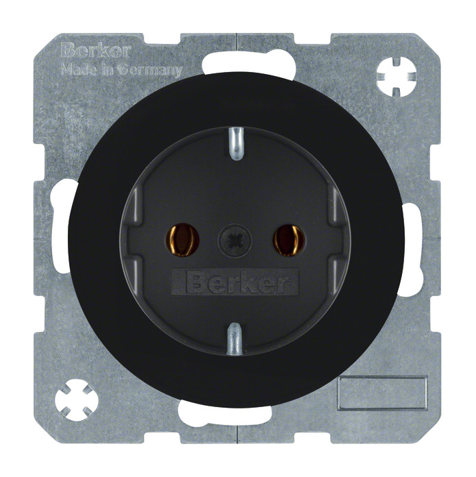 1St. Berker 47432045 Steckdose R.1/R.3 schwarz glänzend