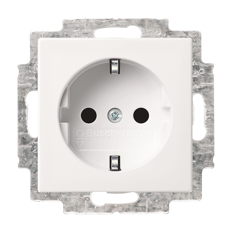 1St. Busch-Jaeger 20 EUCBLI-914 Steckdosen-Einsatz Busch-steplight, mit Nachtorientierungslicht Busch-balance SI alpinwe