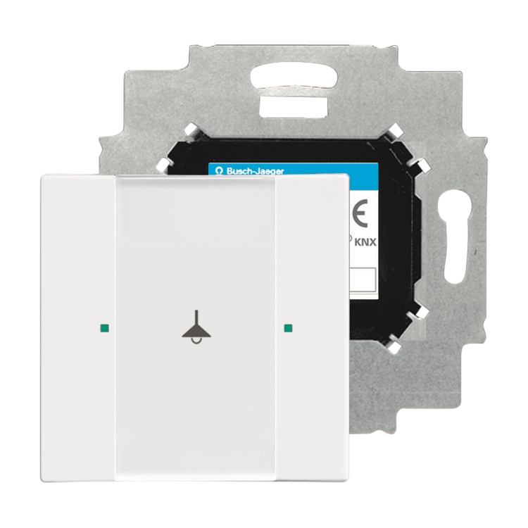 1St. Busch-Jaeger 6125/01-84 Bedienelement 1-fach, mit beiliegendem Busankoppler Busch-Installationsbus KNX studioweiß...