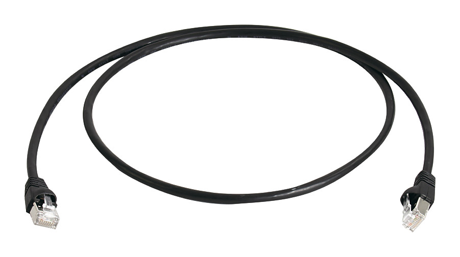 0,25m Telegärtner L00000A0235 MP8 FS500 Patchkabel Cat.6A ISO LSZH schwarz 0,25m