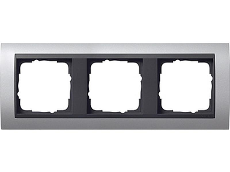 1St. Gira 021306 Rahmen 3fach für Anthrazit Gira Event Farbe Alu