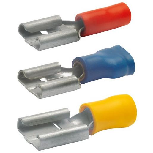 100St. Klauke 8503 Flachsteckhülse isoliert, 4,8x0,8 mm, 4-