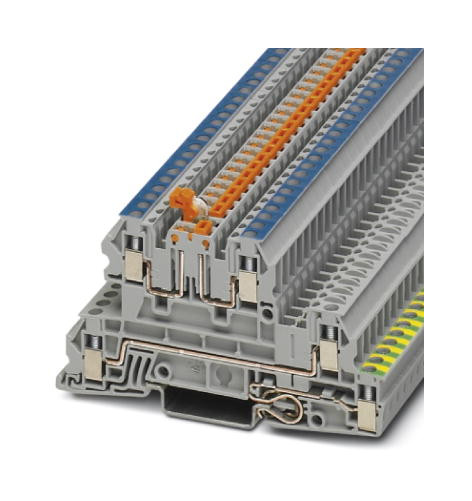 1St. Phoenix Contact UTI 2,5-PE/L/NTB Installationsschutzleiterklemme Schraubanschluss Querschnitt: 0,2 mm² - 4 mm² AWG: 24 - 12 Breite: 5,2 mm  grau Montageart: NS 35/7,5 NS 35/15 307