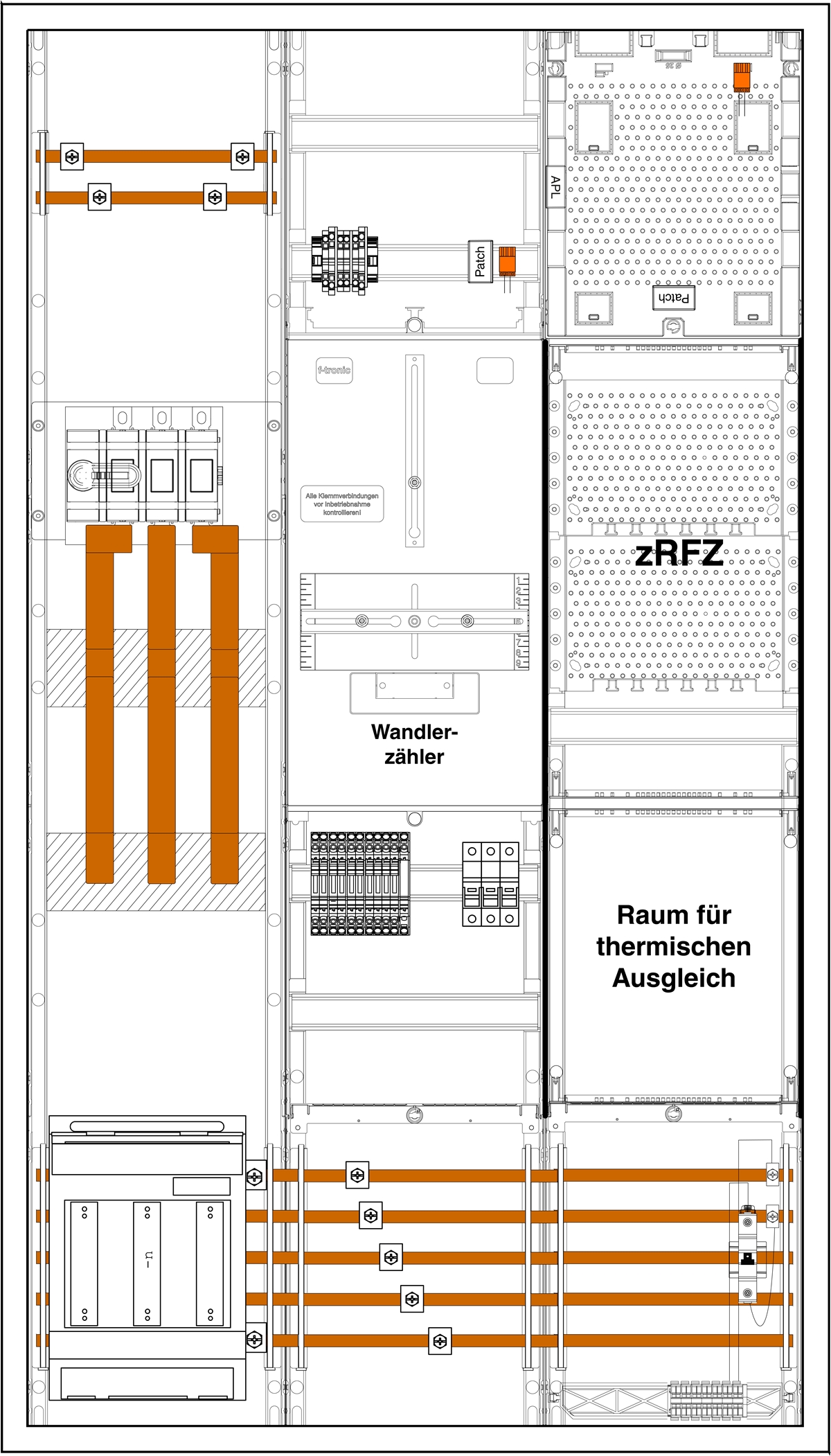 1St. F-Tronic 3HZ931APZW200WEST Wandlerschrank 3.HZ 200A, 3HZ931APZW200WEST,NH1-Trenner, Wandlertrennklemme Westnetz 7198250