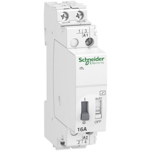 1St. Schneider Electric A9C30812 Fernschalter iTL, 2P, 2 S, 16A, Spule 110VDC, 230-240VAC 50/60Hz
