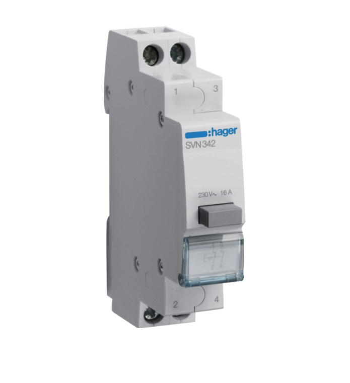 1St. Hager SVN342 Druckschalter 16A 2Ö 230V AC 1PLE