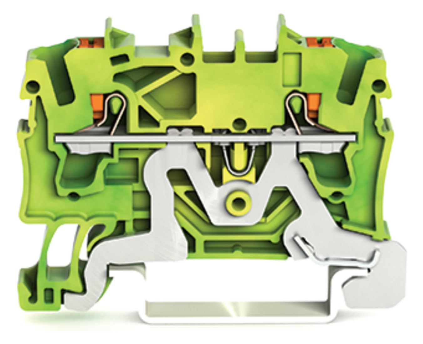 100St. Wago 2202-1207 2-Leiter-Schutzleiterklemme mit Drücker