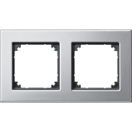 1St. Merten 475260 M-PLAN-Metallrahmen, 2fach, Platinsilber