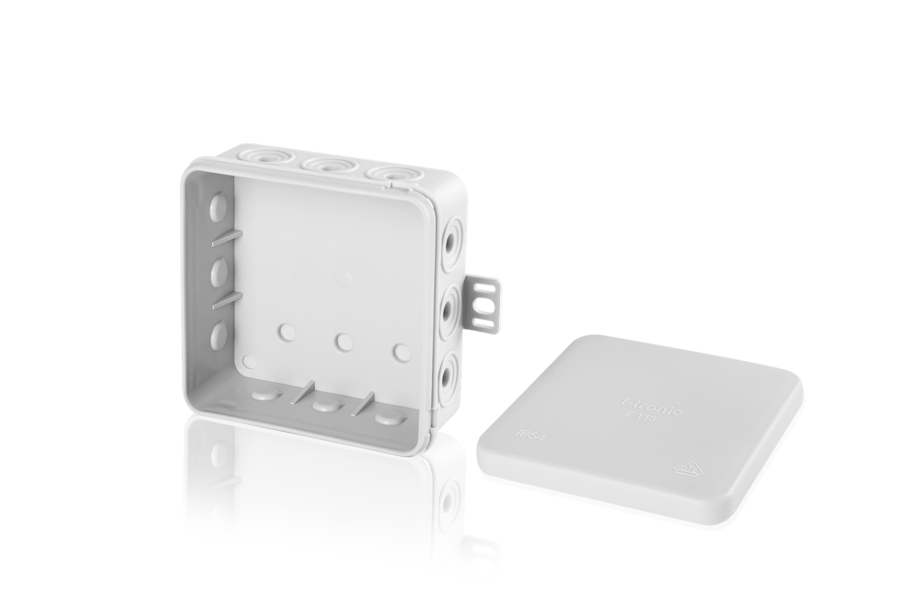 10St. F-Tronic E113 FR Abzweigkasten E113, 85x85x40mm, IP54, gr 7340038