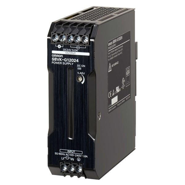 1St. Omron 374869 Schaltnetzteil - PRO Linie, 120 W, 100 bis 240 VAC Eingang, 24 VDC 5A Ausgang, Power Boost, DIN-Schienenmontage S8VK-G12024