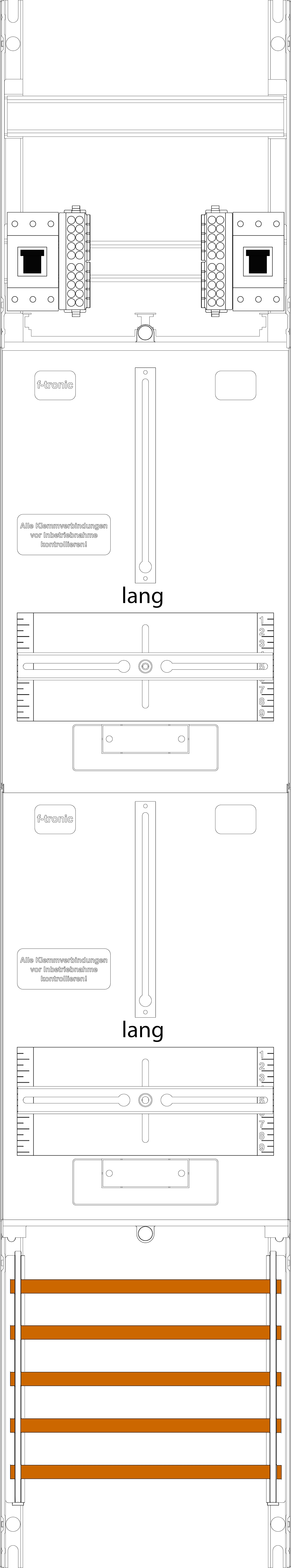 1St. F-Tronic Z16L-HSP Zählerfeld Z16L-HSP, 1-feldrig, H=1350mm, 2-3.HZ lange Kabel, 2 HSP 7143357