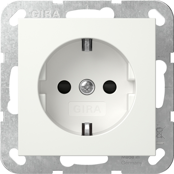 1St. Gira 498103 Steckd. SH PE 6 mm², Reinweiß glänzend