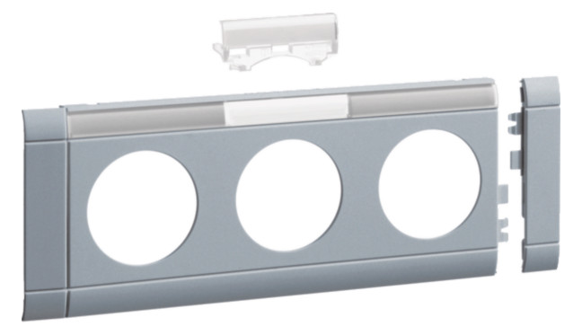 1St. Hager GB08031LAN Blende 3-fach STD OT 80mm beschr alu