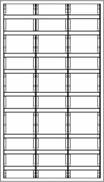1St. F-Tronic VS3-9-RK Verteilerschrank VS3-9-RK, 3-feldrig, 9r, Reihenklemmen, 1400x800x210mm 7110730