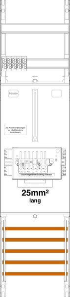1St. F-Tronic Z1B-25L-ZSK100A Zählerfeld Z1B-25L-ZSK100A, 1-feldrig, H=1050mm, 1-3.HZ, 25mm² l. Kabel, 1 ZSK-Set 100A 7141462