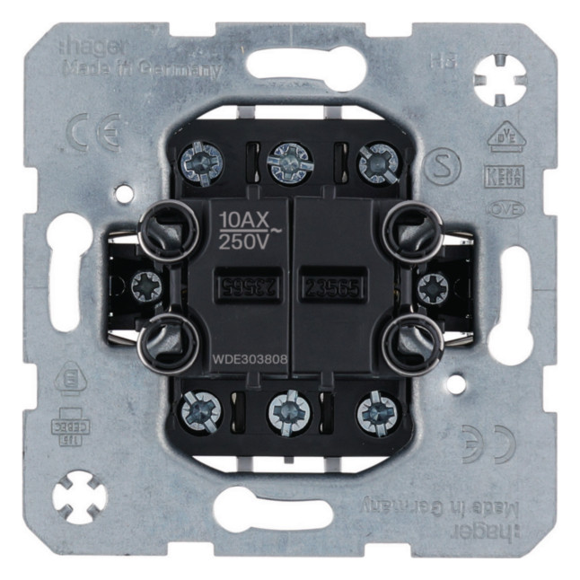 1St. Hager WDE303808 Doppel-Aus/Wechselschalter