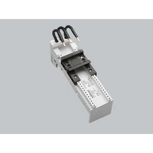 1St. Wöhner 32590 Sammelschienenadapter 32 A 1 verschiebbare Tragschiene 45 x 160, mit Leitungen AWG 10 (6 mm²)