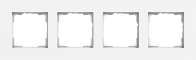 1St. Gira 0214407 Abdeckrahmen 4f Gira Esprit aluminium reinweiß matt