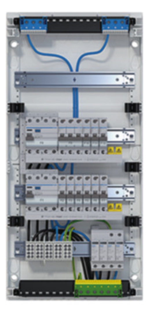 1St. Hager VA48BV1 Kleinv.,volta,APV,4x12PLE,IP30,bestückt