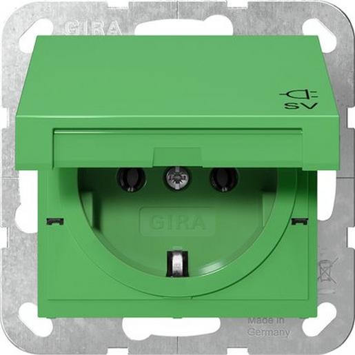 1St. Gira 4454107 Steckd. KD SV System 55 Grün