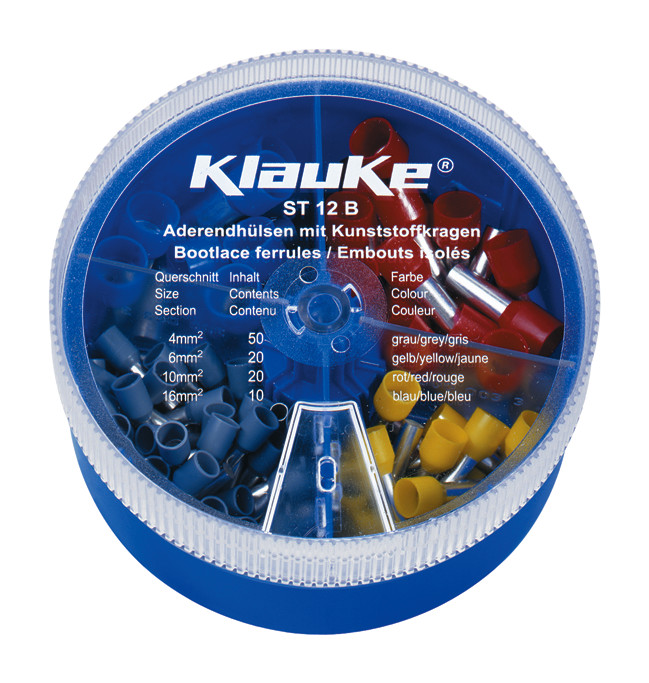 1St. Klauke ST12B Streudose bestückt mit isolierten Aderendhülsen 4-16 qmm 1St. Klauke ST12B Streudose bestückt mit isolierten Aderendhülsen 4-16 qmm