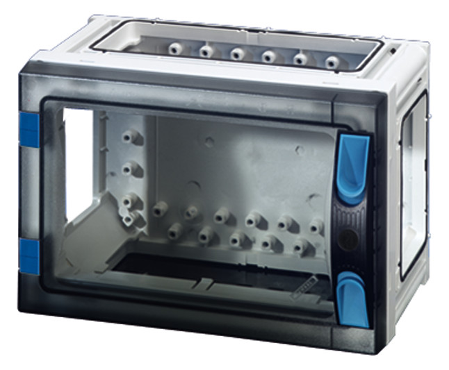 1St. Hensel FP 0140 ENYSTAR-Leergehäuse, Einbaumaße 216x126x136mm, transparenter Tür 68000294 FP0140