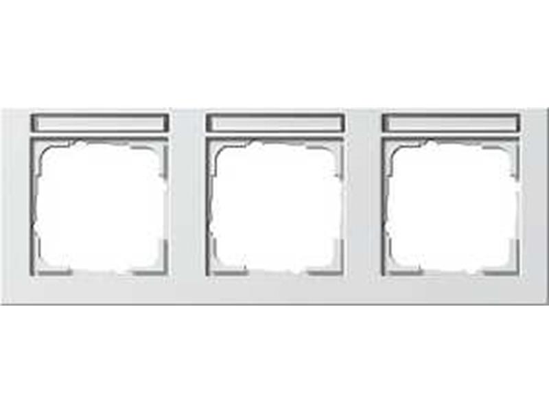 1St. Gira 109322 Abdeckrahmen 3fach waager. mit Beschriftungsfeld E2 Reinweiß matt