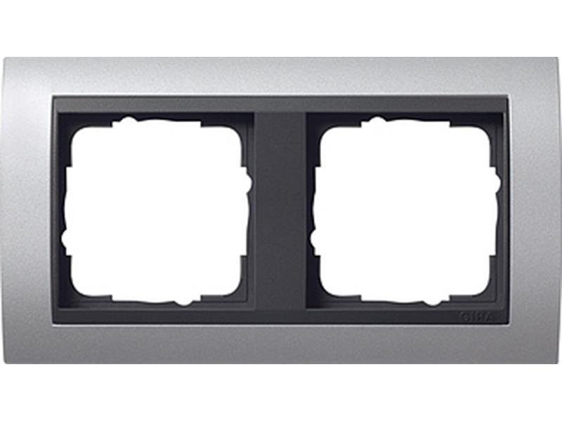 1St. Gira 021206 Rahmen 2fach für Anthrazit Gira Event Farbe Alu