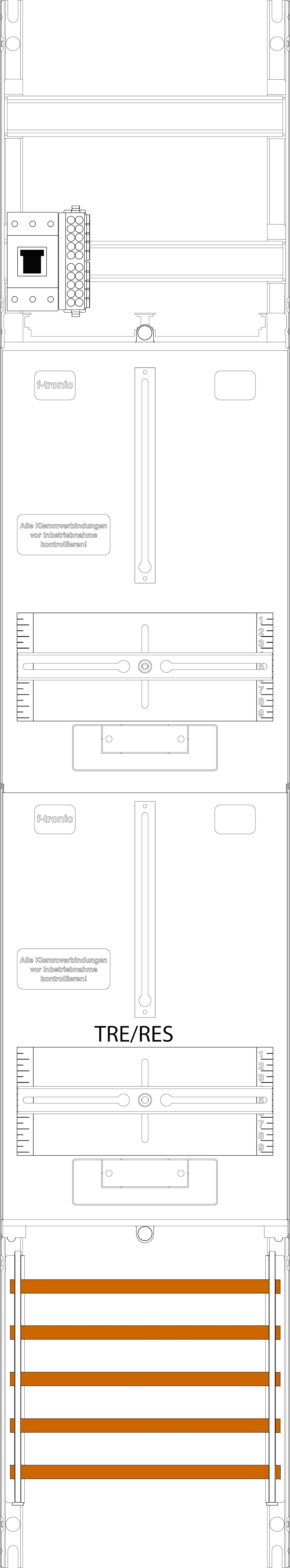 1St. F-Tronic ZR6-HSP Zählerfeld ZR6-HSP, 1-feldrig, H=1350mm, 1-3.HZ, 1 HSP,1 TRE 7143352