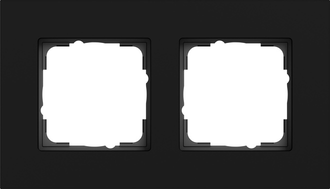 1St. Gira 0212409 Abdeckrahmen 2f Gira Esprit aluminium schwarz matt