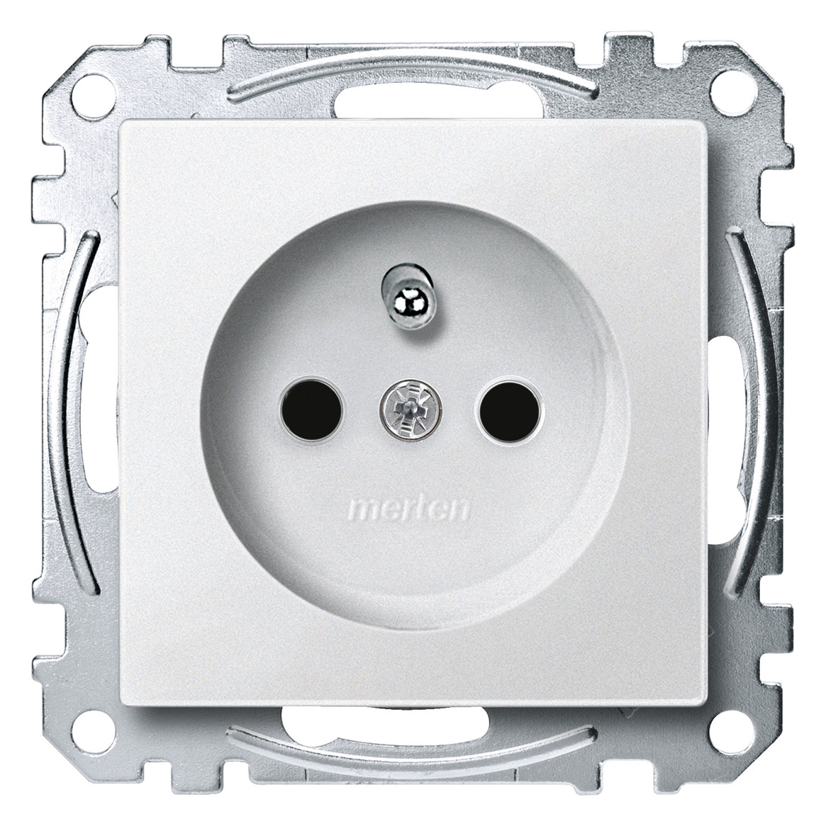 1St. Merten MEG2600-0419 Steckdose mit Schutzkontaktstift, Schraub-Liftklemmen, Berührungsschutz, polarweiß, System M