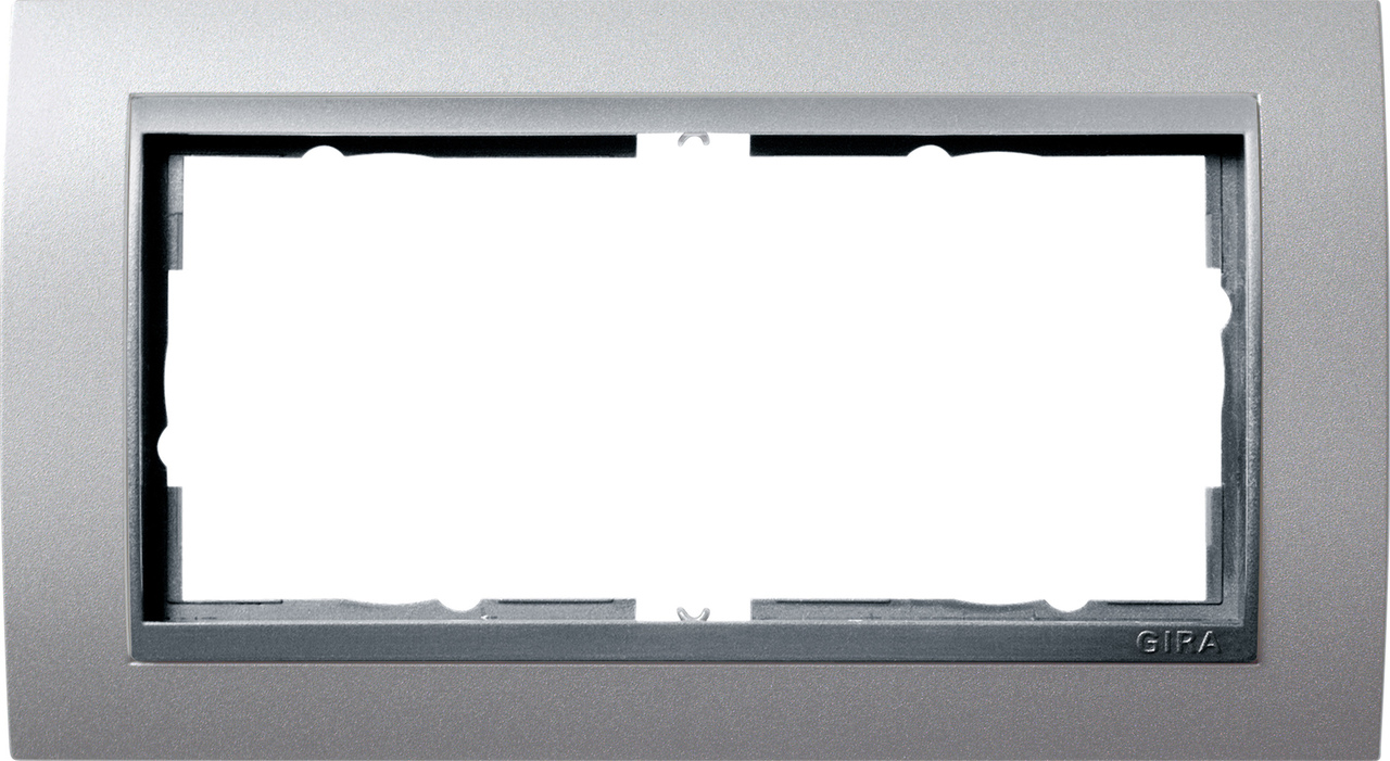1St. Gira 100236 Rahmen 2fach o.M. Zwischenr. Farbe Alu Event Farbe Alu