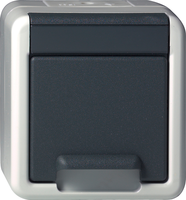 1St. Gira 444030 SCHUKO-Steckdose 16A 250V mit Klappdeckel WG AP Grau Nachfolger von 044030