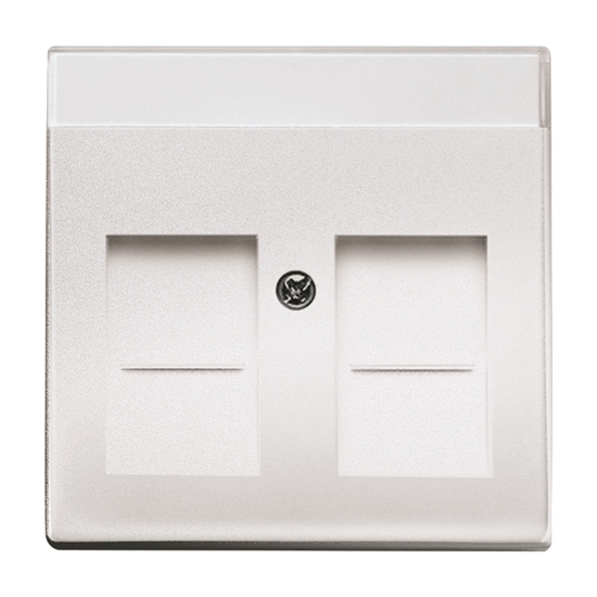 1St. Busch-Jaeger 1800-83 Zentralscheibe, mit Beschriftungsfeld Busch-axcent alusilber