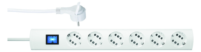 1St. Protec.class PTSD2 6SFW1 TSD 1=2Topf mit Schalter 6f weiss 1,4m