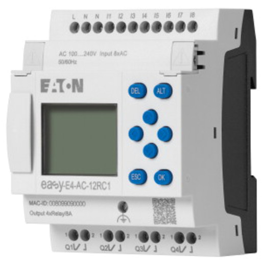 1St. Eaton 197215 Steuerrelais easyE4, Basisgerät mit Display (erweiterbar, Ethernet), 100 - 240 V AC, 100 - 240 V DC (c