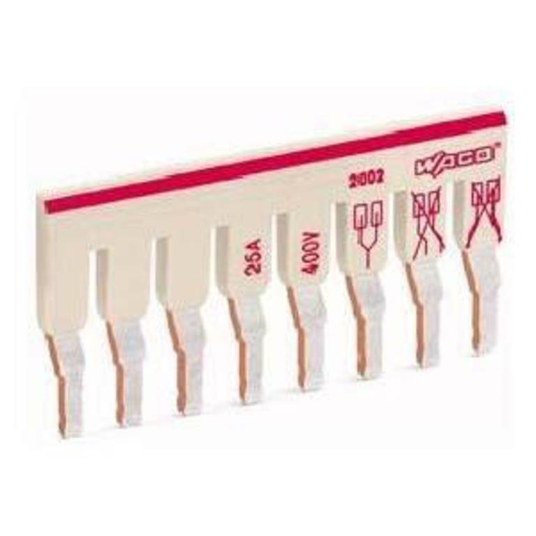 25St. Wago 2002-477 Schachtelbrücker isoliert 7-fach Nennstrom 25 A lichtgrau 2002477