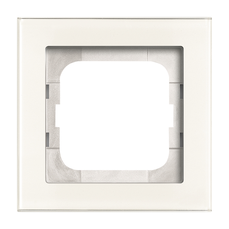 1St. Busch-Jaeger 1721-280 1-fach Rahmen Busch-axcent weißglas