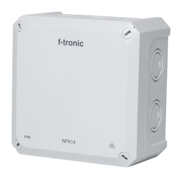 1St. F-Tronic NFK14gr FR-Abzweigkasten 140x140x81mm, Ausbrechöffnungen IP66, PS, grau