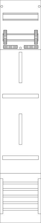 1St. F-Tronic Z16 Zählerfeld 1-feldrig, H=1350mm, 2-3.HZ, Z16 7120301