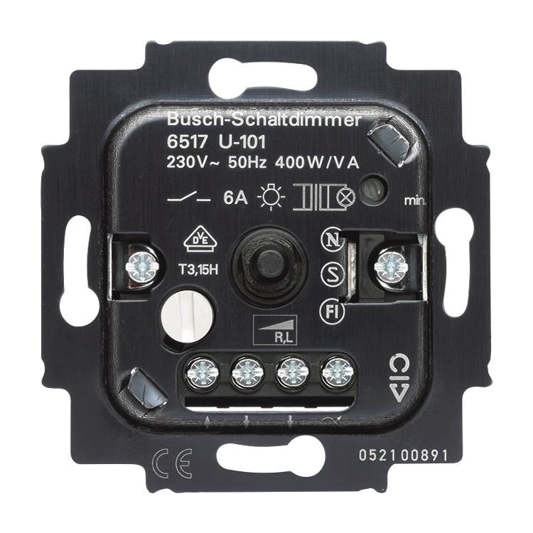 1St. Busch-Jaeger 6517 U-101 Busch-Serienschalter/Drehdimmer, UP-Mont