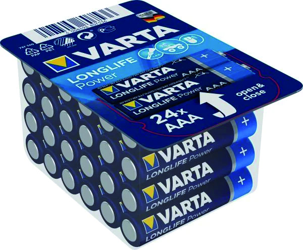 12Pk Varta LONGLIFE Power Ready-To-Sell 4903 Tray Big Box 24er AAA