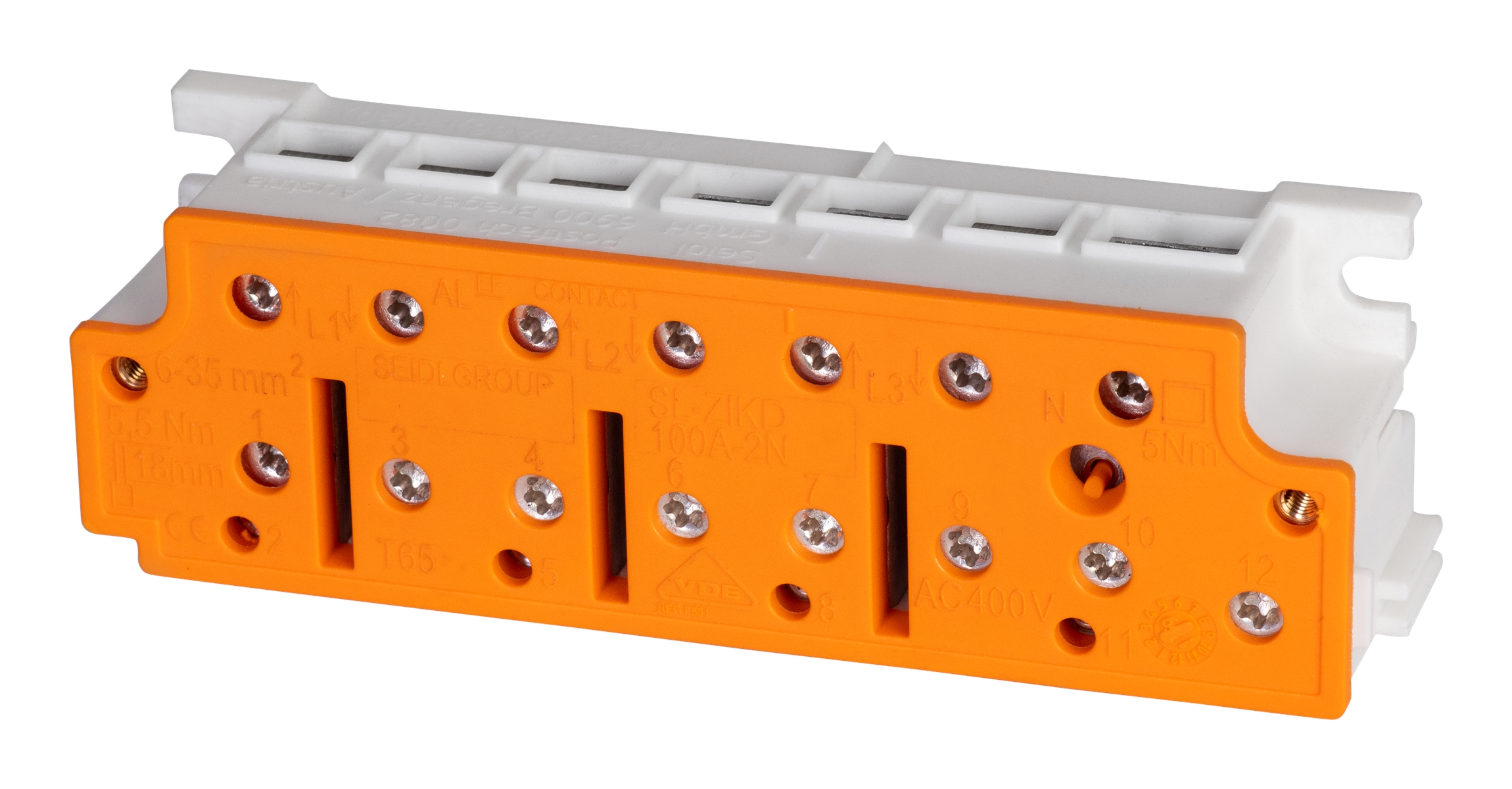 1St. F-Tronic ZSK100A Zählerinstallationsklemme 100A, Drehstrom 7110369