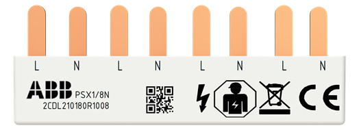 1St. ABB PSX1/8N Phasenschiene FlexLine 1P+N 8Pins 10qmm 1St. ABB PSX1/8N Phasenschiene FlexLine 1P+N 8Pins 10qmm