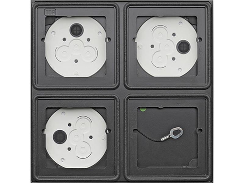 1St. Gira 5508910 AP-Gehäuse 2x 2fach System 106 Anthrazit