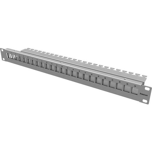 1St. Easylan CKVPL0101E preLink® / fixLink® Panel 19 1HE für 24 x Keystonemodule RAL7035