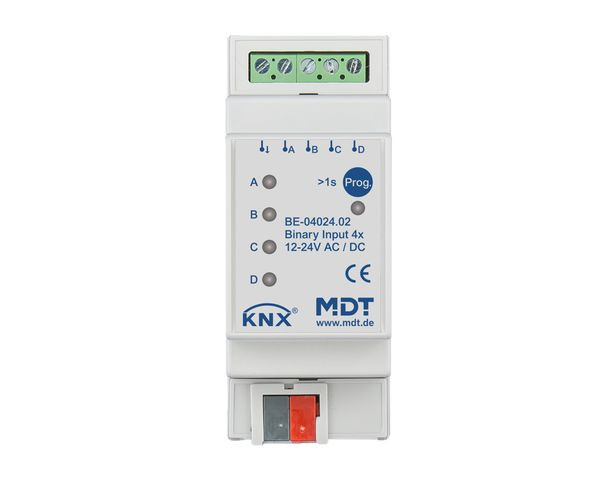 1St. MDT Binäreingang 4-fach REG BE-04024.02 für Steuersignale 12-24VAC/DC 2TE