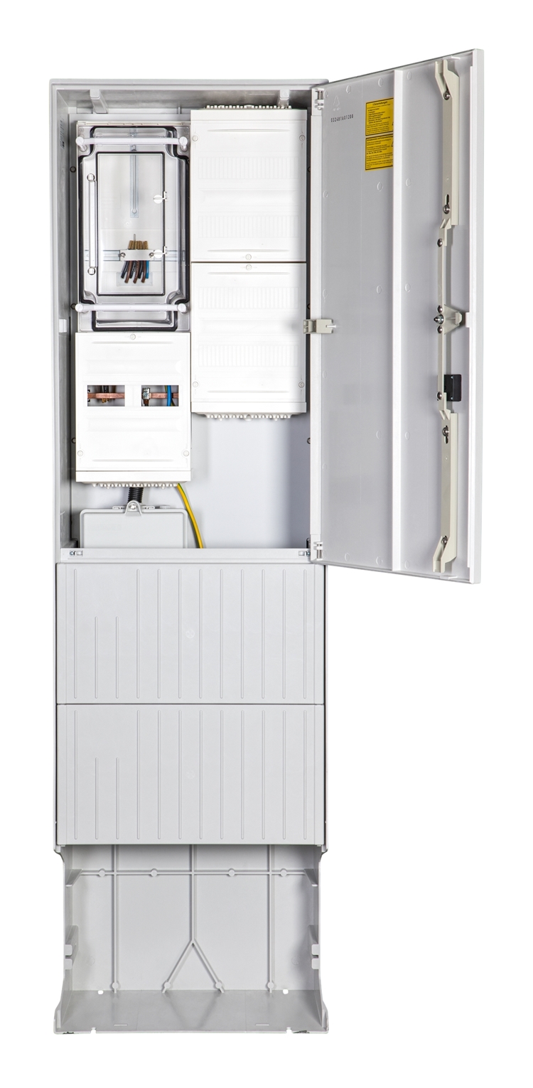 1St. F-Tronic ZSA202-2-ZK-APZ-HAK Zähleranschlusssäule 2-feldrig, H=2010mm, 3.HZ, Haube mit Tür, ZSA202-2-ZK-APZ-HAK-HT 7160154